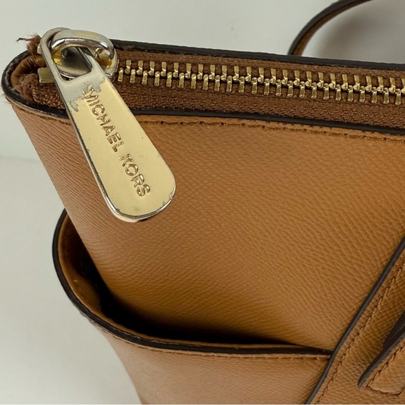 Michael Kors Purse Womens Large Brown Saffiano Leather Tote Bag - Picture 5 of 13